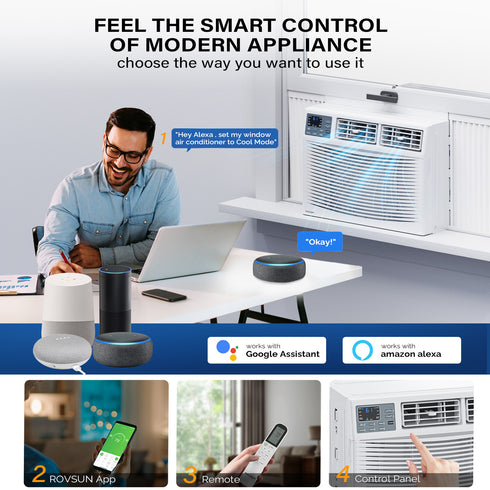 KALVAIR 8000 BTU 115V Window Air Conditioner with Heat & Install Kit