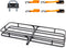 TUFFIOM Hitch Mount Cargo Carrier Basket, 500lbs Steel Car Cargo Trailer Hitch Luggage Rack with Straps & Stabilizer for SUV Car Truck Van with 2" Hitch Receiver