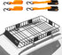 TUFFIOM Universal Rooftop Cargo Carrier Basket, Heavy Duty Steel Roof Rack Basket w/4 Straps with Hook, Car Top Rack Luggage Holder Carrier for SUV Car Truck Van