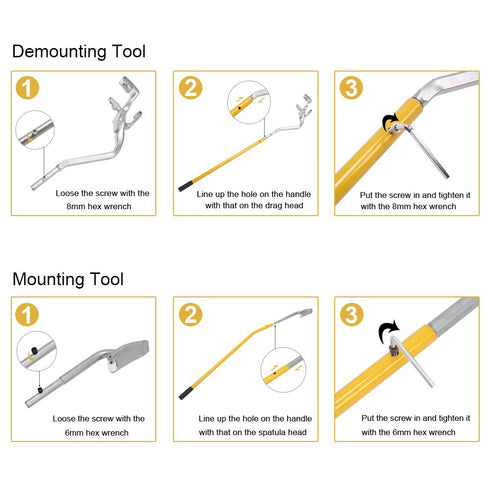 TUFFIOM Iron Tire Stripper Rake Shape Tool Kit