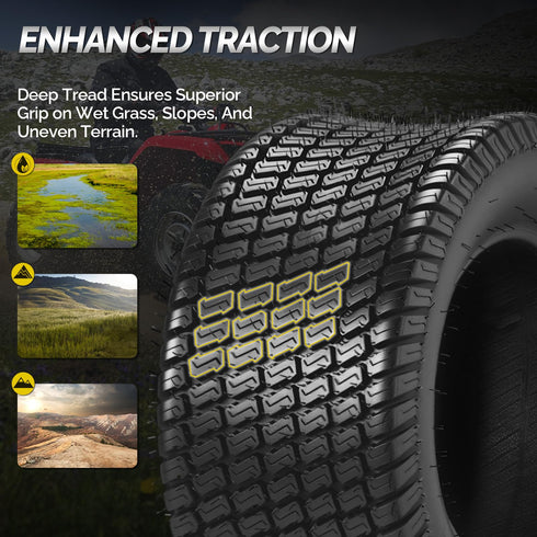 TUFFIOM Tubeless 4PR/6PR Lawn Mower Tires Set of 2 QM332-6