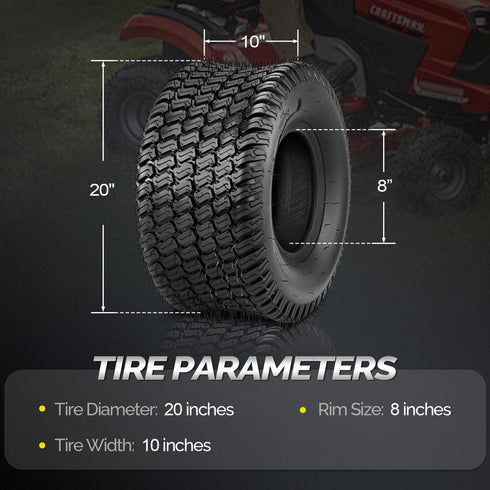 TUFFIOM Tubeless 4PR Lawn Mower Tires Set of 2 QM332-3