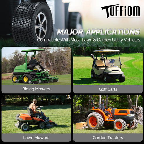 TUFFIOM Tubeless 4PR/6PR/8PR Lawn Mower Tires Set of 2 QM332-7