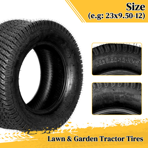TUFFIOM Tubeless 4PR/6PR Lawn Mower Tires Set of 2 QM332-6
