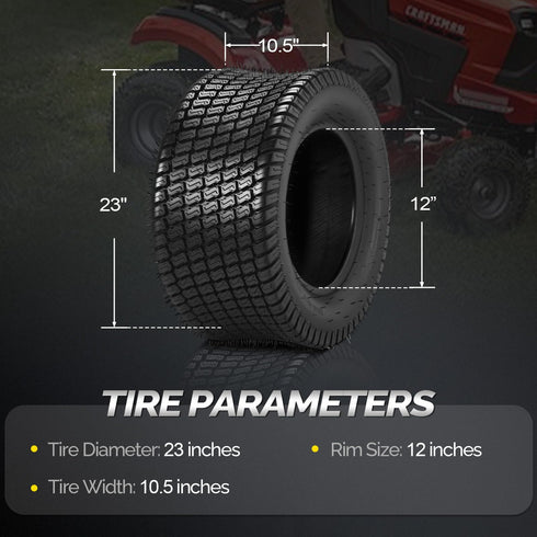 TUFFIOM Tubeless 4PR/6PR Lawn Mower Tires Set of 2 QM332-6
