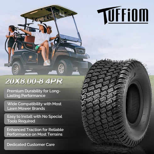 TUFFIOM Tubeless 4PR Lawn Mower Tires Set of 2 QM332-3