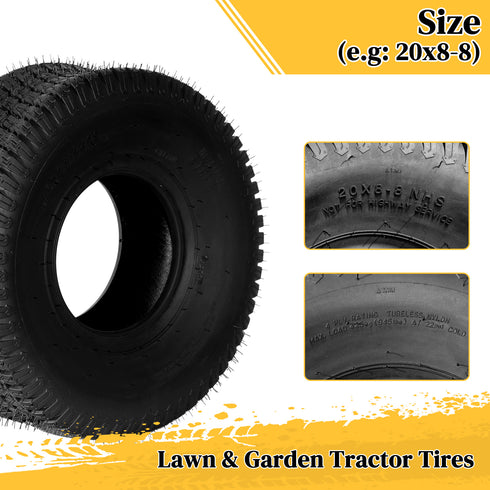 TUFFIOM Tubeless 4PR Lawn Mower Tires Set of 2 QM332-3