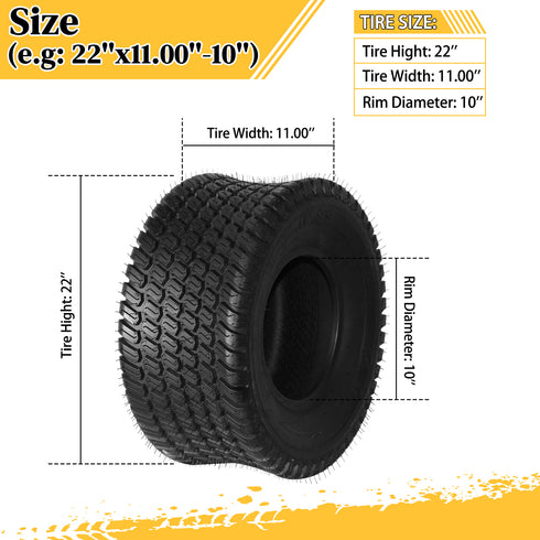 TUFFIOM Tubeless 4PR Lawn Mower Tires Set of 2 QM332-5