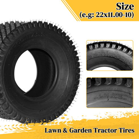 TUFFIOM Tubeless 4PR Lawn Mower Tires Set of 2 QM332-5