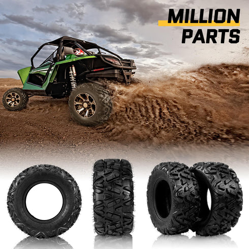 TUFFIOM Set of 4 25x8-12 Front & 25x10-12 Rear /6PR ATV UTV All-terrain Tires
