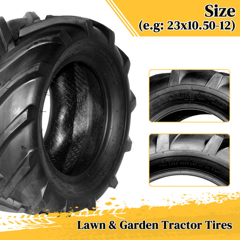 TUFFIOM Tubeless 2PR/4PR/6PR Lawn Mower Tires Set of 2 QM328-1