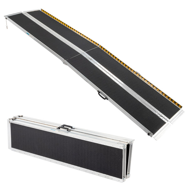 TUFFIOM Folding 10FT Wheelchair Ramp with Non-Skid Aluminum