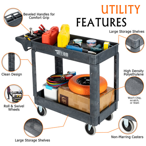 TUFFIOM 550 LBS Heavy Duty Utility Service Cart