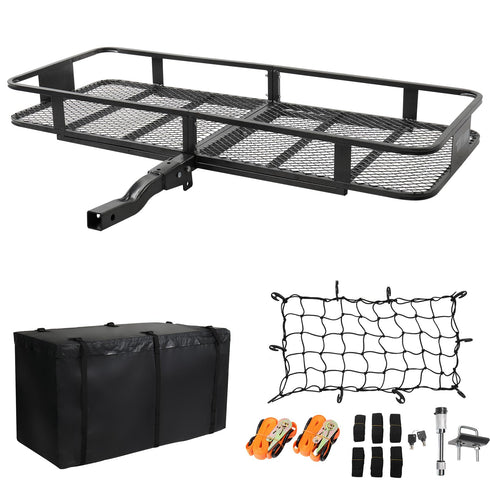 TUFFIOM 500lbs Hitch Basket Cargo Carrier Rack