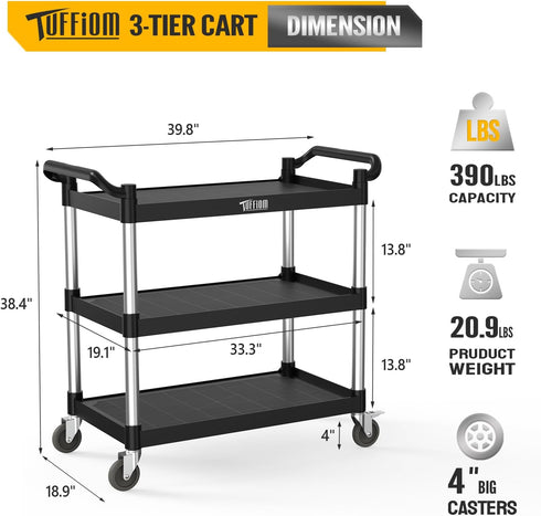 TUFFIOM 390/450 LBS Heavy Duty Utility Service Cart