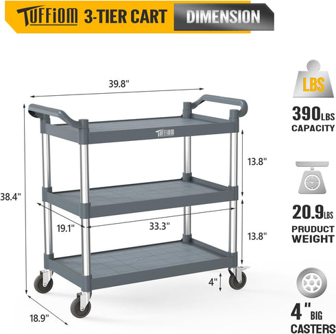 TUFFIOM 390/450 LBS Heavy Duty Utility Service Cart