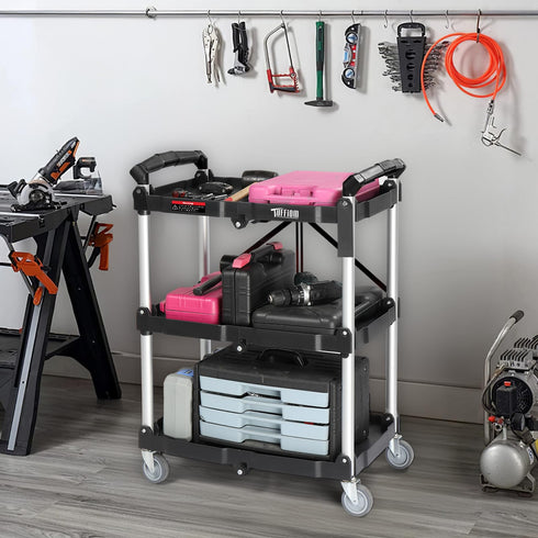 TUFFIOM Folding Heavy Duty Utility Service Cart