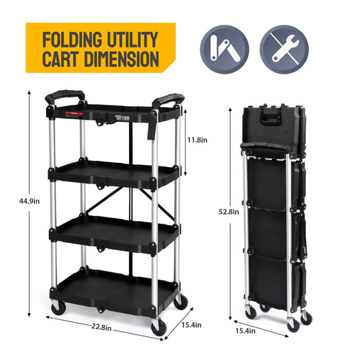 TUFFIOM Folding Heavy Duty Utility Service Cart