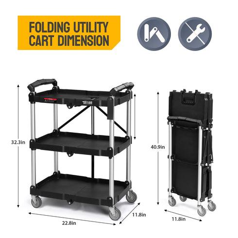 TUFFIOM Folding Heavy Duty Utility Service Cart