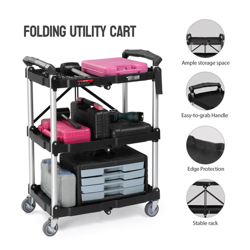 TUFFIOM Folding Heavy Duty Utility Service Cart