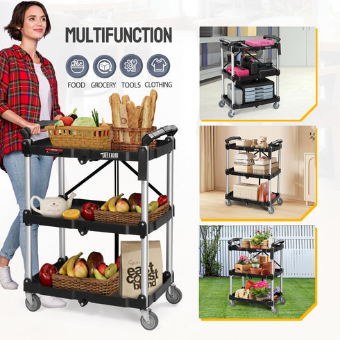 TUFFIOM Folding Heavy Duty Utility Service Cart
