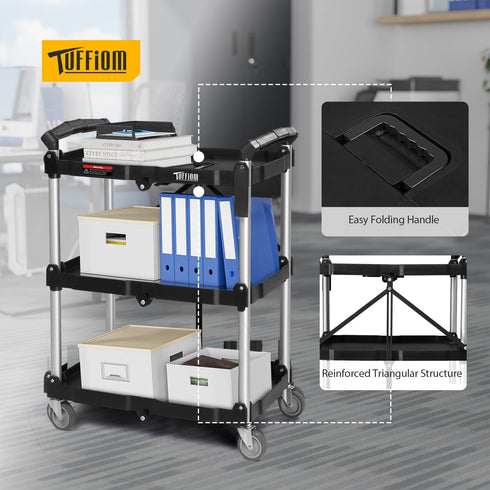 TUFFIOM Folding Heavy Duty Utility Service Cart