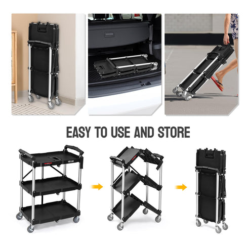 TUFFIOM Folding Heavy Duty Utility Service Cart