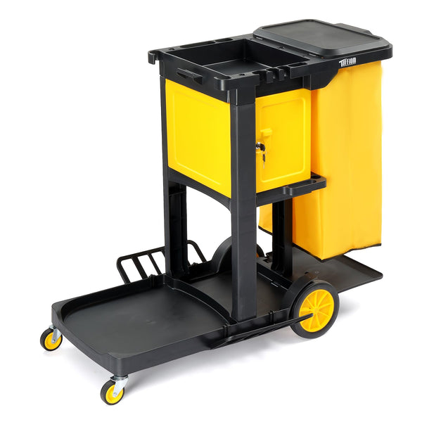 TUFFIOM 500lbs Locking Cleaning Janitorial Cart With Wheeled