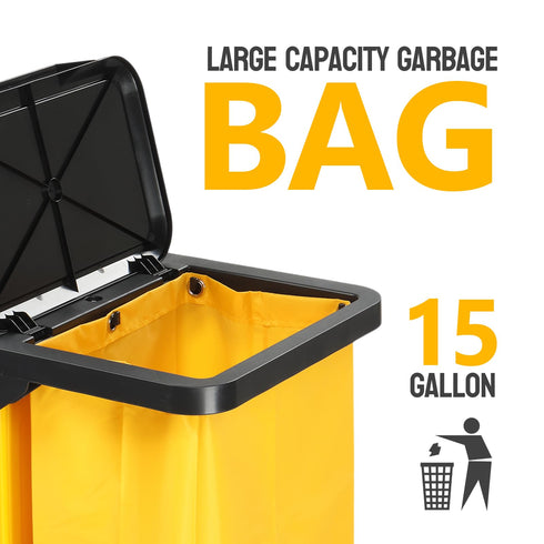 TUFFIOM 500lbs Locking Cleaning Janitorial Cart With Wheeled