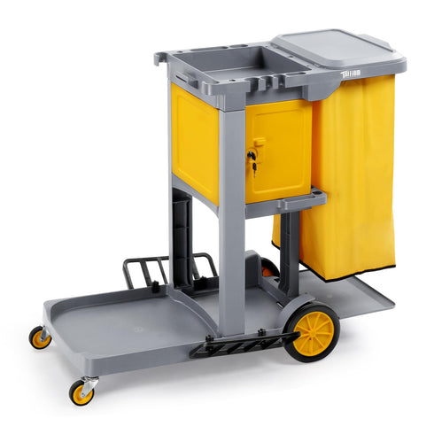 TUFFIOM 500lbs Locking Cleaning Janitorial Cart With Wheeled