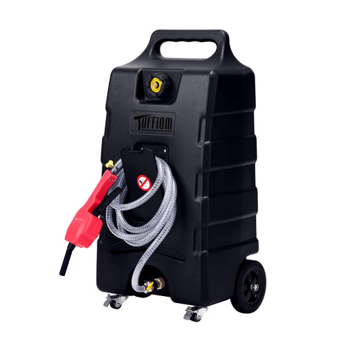 TUFFIOM 15 Gallon Portable Gas Caddy with Manual Fuel Transfer Pump