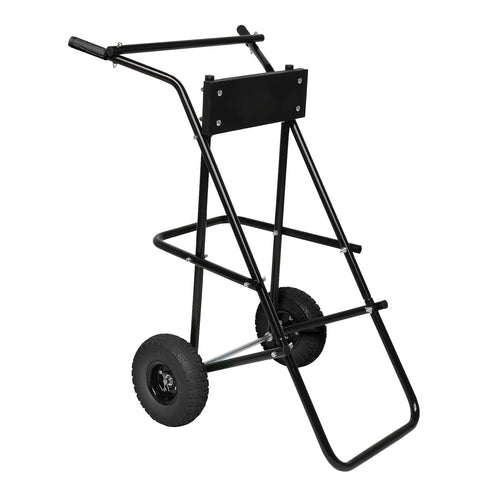 TUFFIOM Iron 440lbs Boat Motor Engine Carrier Dolly Cart With Wheels Black