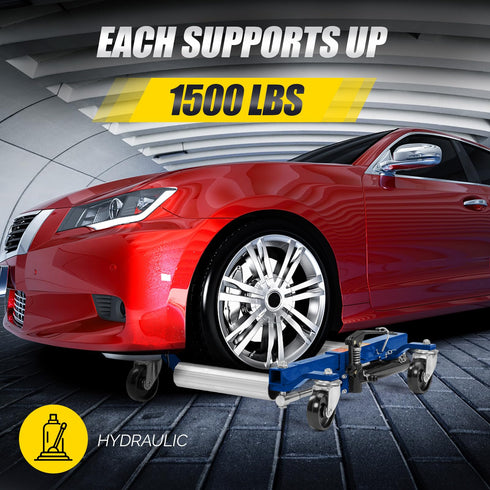 TUFFIOM 2PCS 1500 lbs Hydraulic Car Wheel Dolly