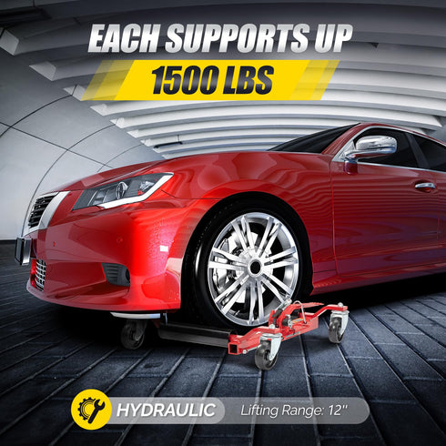 TUFFIOM 2PCS/4PCS 1500 lbs Mechanical Car Wheel Dolly