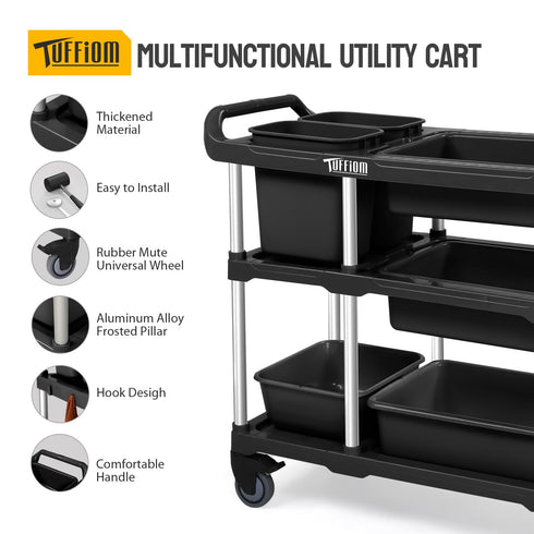 TUFFIOM 390 LBS Heavy Duty Utility Service Cart