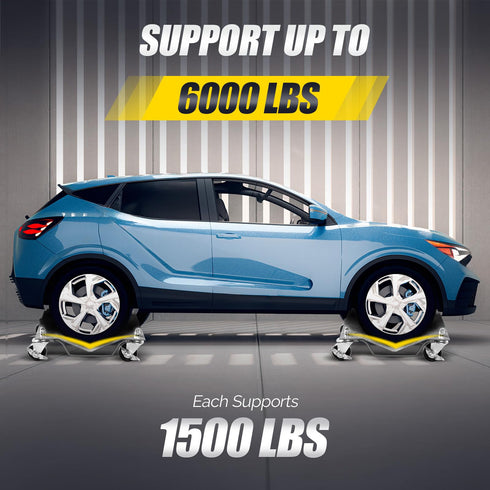 TUFFIOM Set of 4, 6000LBS Capacity Car Dolly