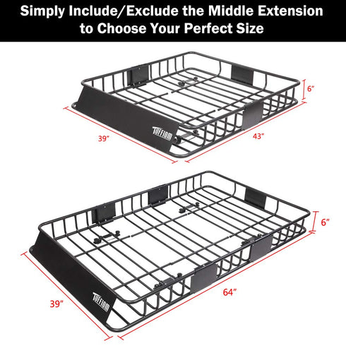 TUFFIOM 250lbs Roof Top Cargo Carrier Rack