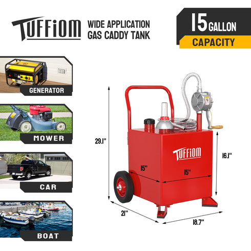 TUFFIOM 20/30/35 Gallon Portable Fuel Storage Tank with Wheels