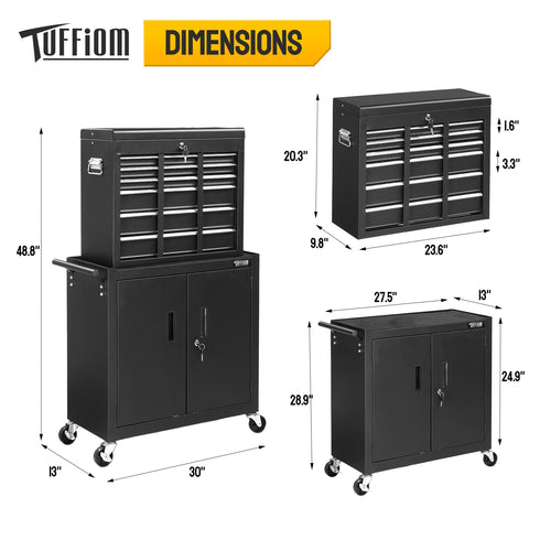 TUFFIOM 330 LBS 6-Drawer Rolling Tool Chest with Wheels