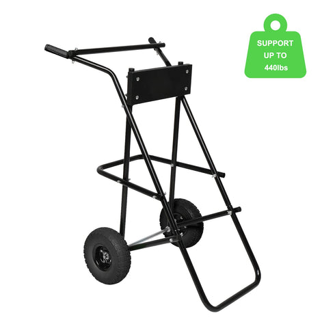 TUFFIOM Iron 440lbs Boat Motor Engine Carrier Dolly Cart With Wheels Black