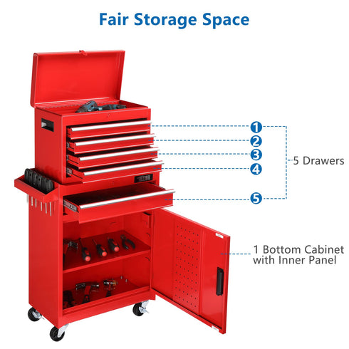 TUFFIOM 5-Drawer Rolling Tool Chest