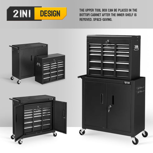 TUFFIOM 330 LBS 6-Drawer Rolling Tool Chest with Wheels