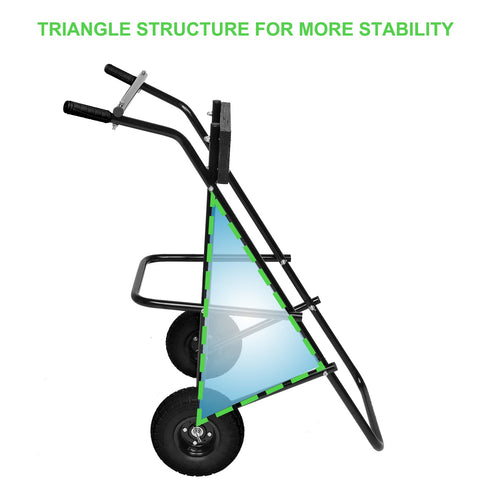 TUFFIOM Iron 440lbs Boat Motor Engine Carrier Dolly Cart With Wheels Black