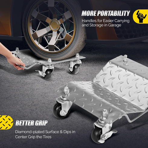 TUFFIOM Set of 4, 6000LBS Capacity Car Dolly