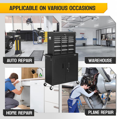 TUFFIOM 330 LBS 6-Drawer Rolling Tool Chest with Wheels