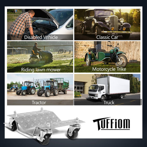 TUFFIOM Set of 4, 6000LBS Capacity Car Dolly