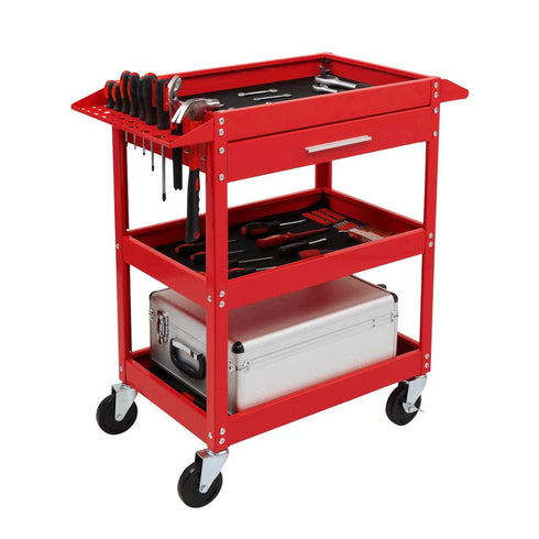 TUFFIOM 330 LBS 3-Tier Rolling Tool Cart With Drawer