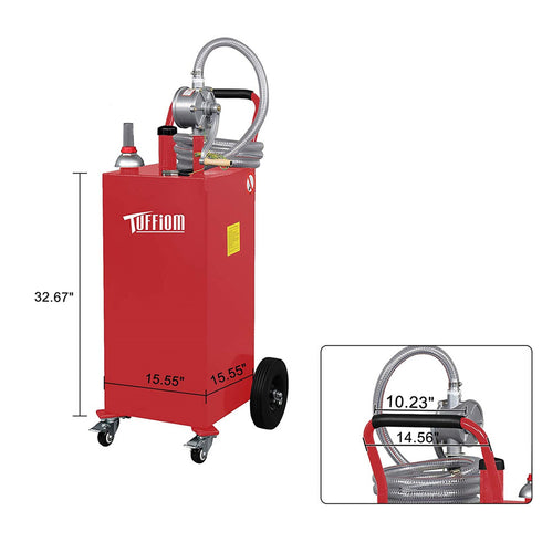 TUFFIOM 20/30/35 Gallon Portable Fuel Storage Tank with Wheels