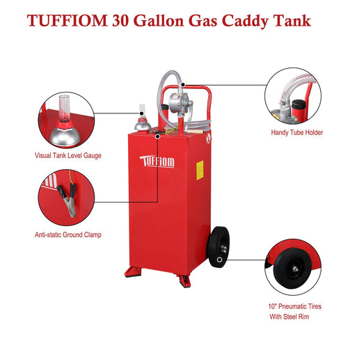TUFFIOM 20/30/35 Gallon Portable Fuel Storage Tank with Wheels