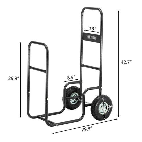 TUFFIOM Firewood Log Cart with Rolling Wheel